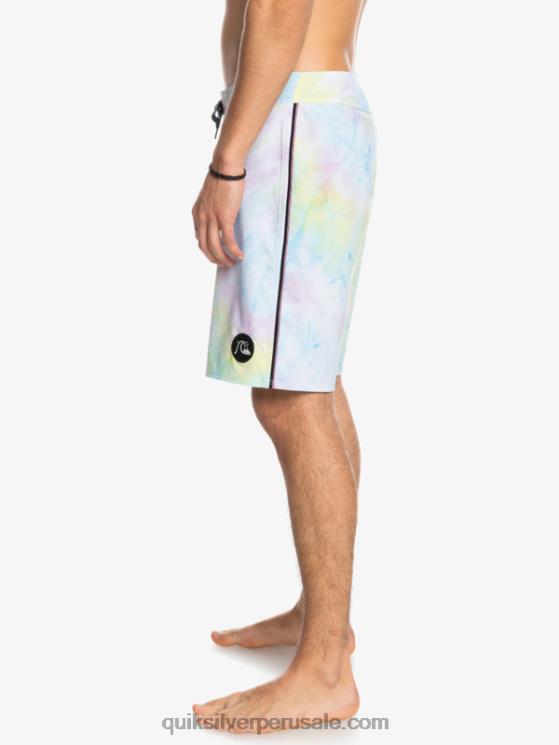 Quiksilver N8LNT1749 hombres blanco surfsilk ribeteado 18 shorts de playa