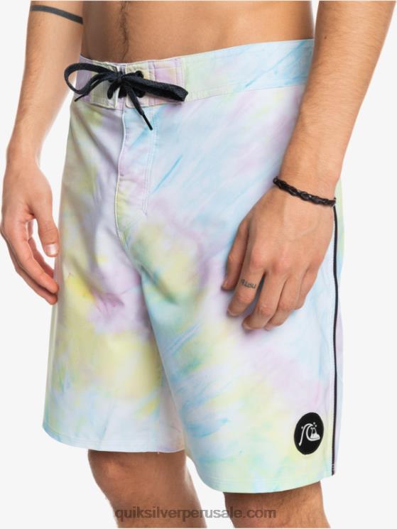 Quiksilver N8LNT1749 hombres blanco surfsilk ribeteado 18 shorts de playa
