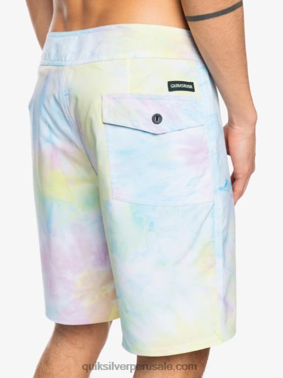 Quiksilver N8LNT1749 hombres blanco surfsilk ribeteado 18 shorts de playa