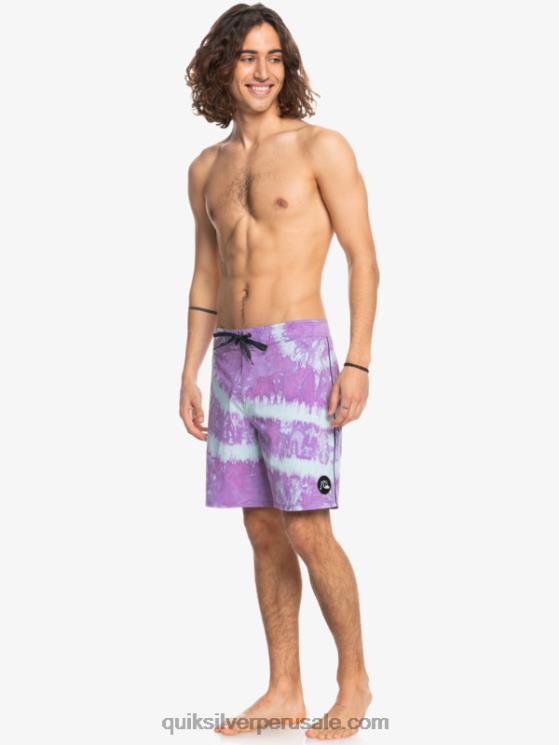 Quiksilver N8LNT1750 hombres orquídea polvorienta surfsilk ribeteado 18 shorts de playa