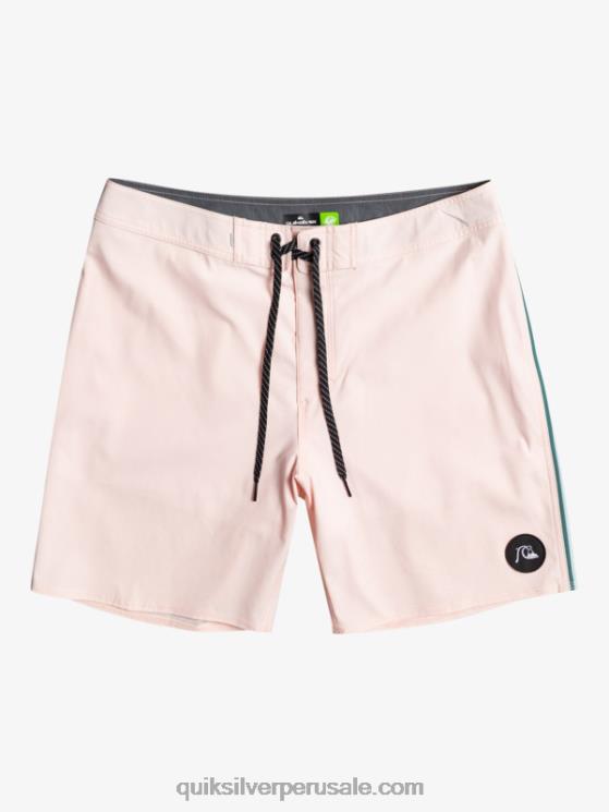 Quiksilver N8LNT1751 hombres rosa velado surfsilk ribeteado 18 shorts de playa