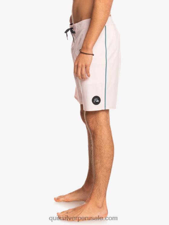 Quiksilver N8LNT1751 hombres rosa velado surfsilk ribeteado 18 shorts de playa