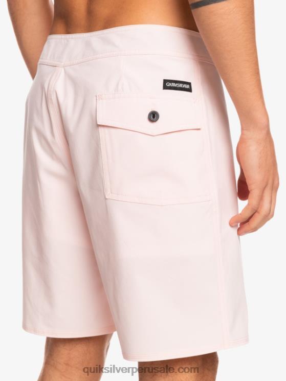 Quiksilver N8LNT1751 hombres rosa velado surfsilk ribeteado 18 shorts de playa