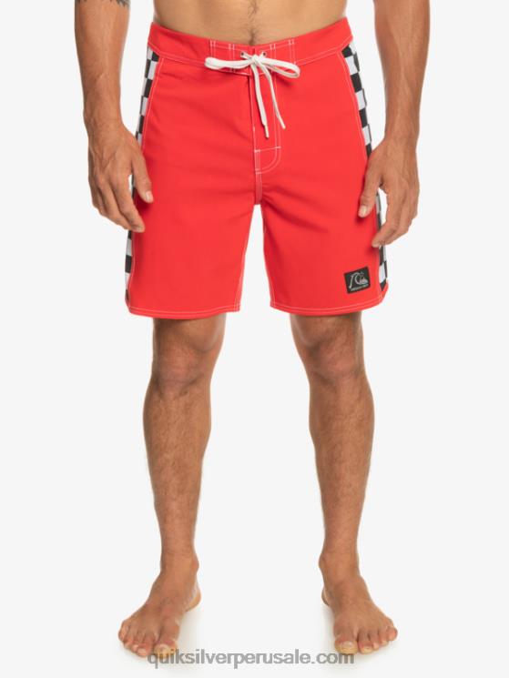 Quiksilver N8LNT176 hombres rojo de alto riesgo shorts de playa arco 18 originales