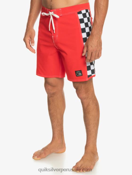Quiksilver N8LNT176 hombres rojo de alto riesgo shorts de playa arco 18 originales
