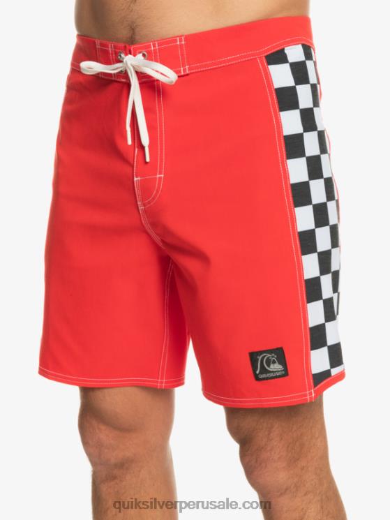 Quiksilver N8LNT176 hombres rojo de alto riesgo shorts de playa arco 18 originales