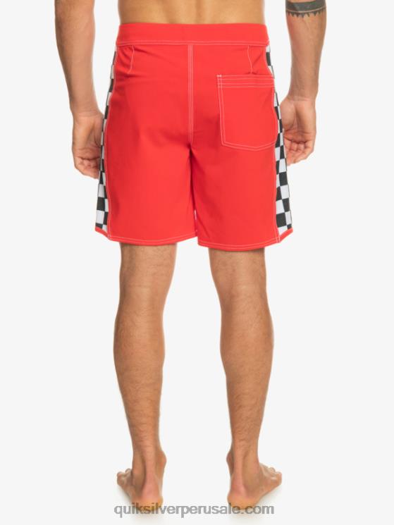 Quiksilver N8LNT176 hombres rojo de alto riesgo shorts de playa arco 18 originales