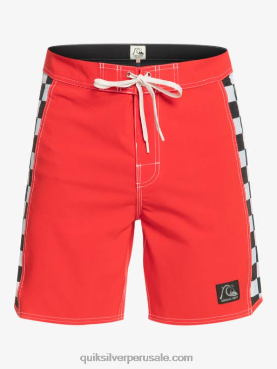 Quiksilver N8LNT176 hombres rojo de alto riesgo shorts de playa arco 18 originales