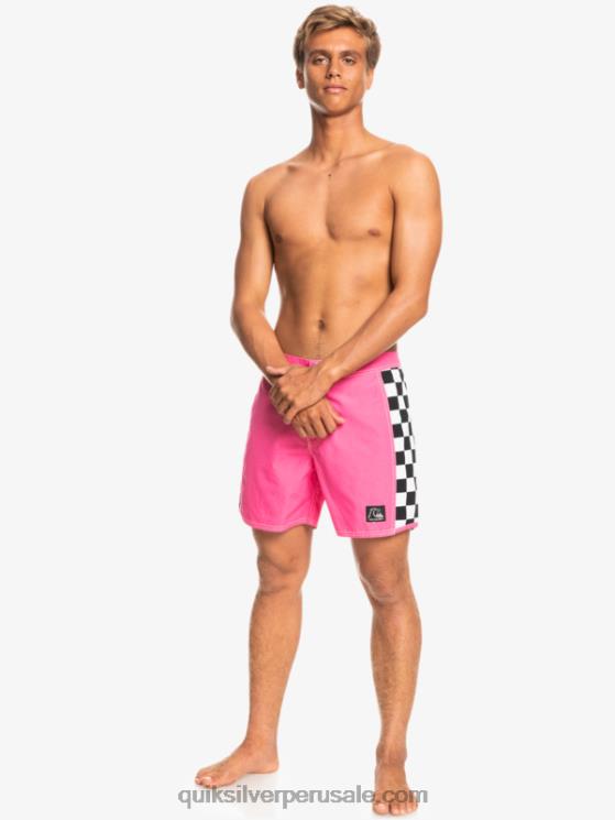 Quiksilver N8LNT1781 hombres Rosa impactante shorts de playa arco 16 originales