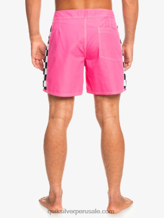 Quiksilver N8LNT1781 hombres Rosa impactante shorts de playa arco 16 originales