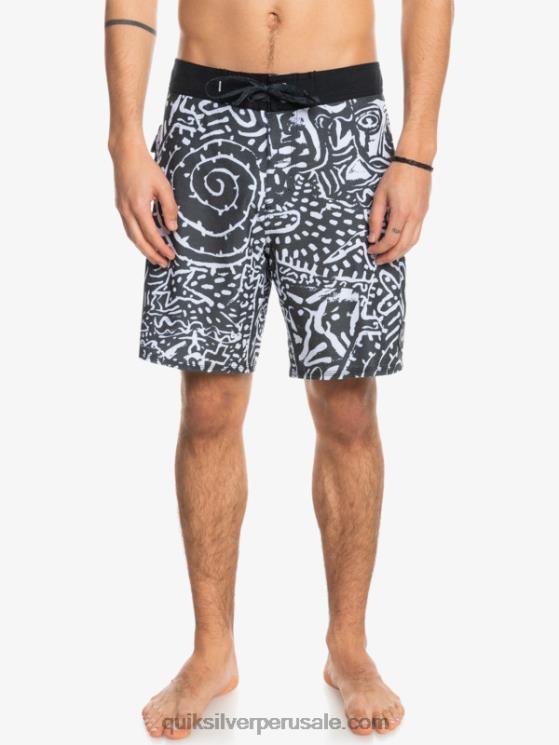 Quiksilver N8LNT1814 hombres negro shorts de playa de cáñamo elástico 69 18