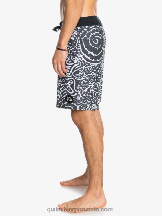 Quiksilver N8LNT1814 hombres negro shorts de playa de cáñamo elástico 69 18