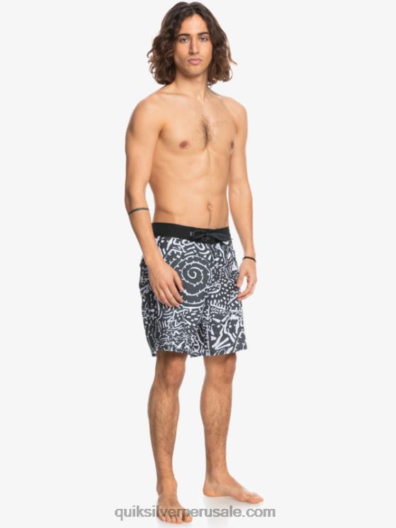 Quiksilver N8LNT1814 hombres negro shorts de playa de cáñamo elástico 69 18