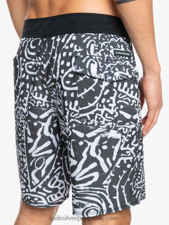 Quiksilver N8LNT1814 hombres negro shorts de playa de cáñamo elástico 69 18
