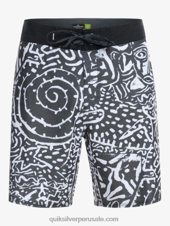 Quiksilver N8LNT1814 hombres negro shorts de playa de cáñamo elástico 69 18