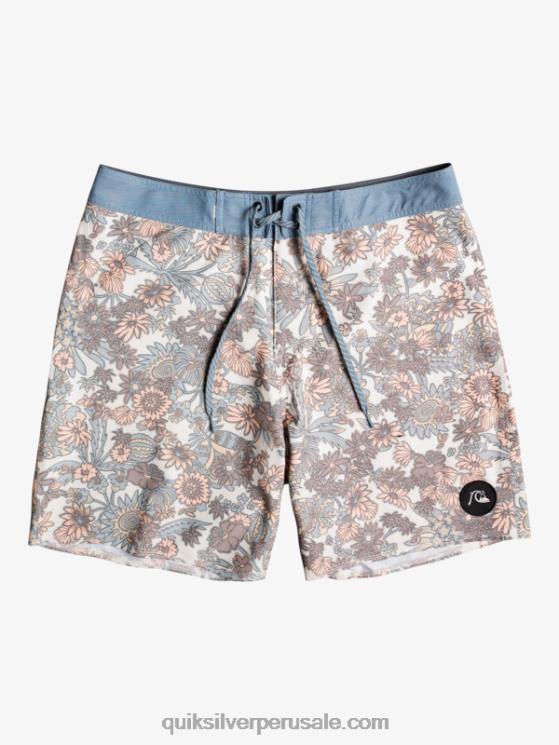 Quiksilver N8LNT1815 hombres blanco antiguo shorts de playa de cáñamo elástico 69 18