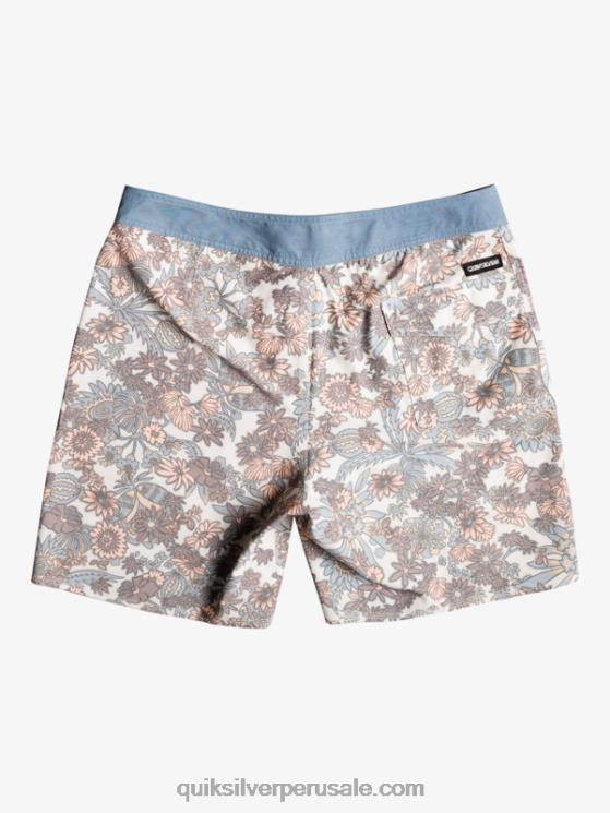 Quiksilver N8LNT1815 hombres blanco antiguo shorts de playa de cáñamo elástico 69 18