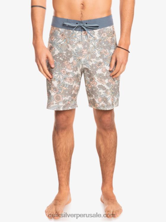 Quiksilver N8LNT1815 hombres blanco antiguo shorts de playa de cáñamo elástico 69 18