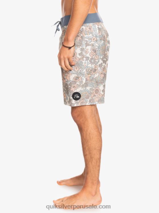 Quiksilver N8LNT1815 hombres blanco antiguo shorts de playa de cáñamo elástico 69 18