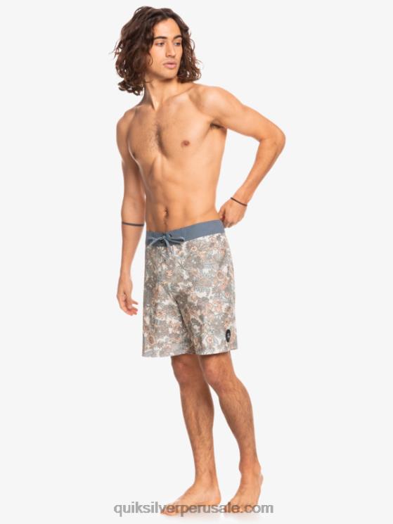 Quiksilver N8LNT1815 hombres blanco antiguo shorts de playa de cáñamo elástico 69 18