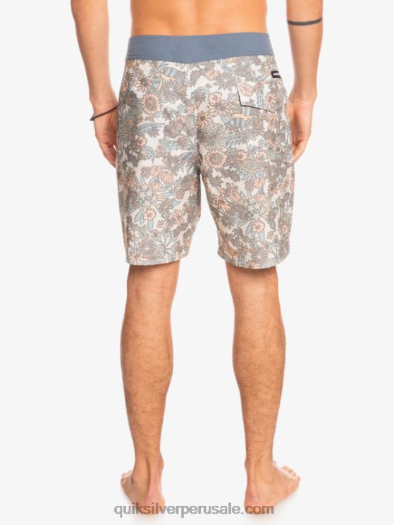 Quiksilver N8LNT1815 hombres blanco antiguo shorts de playa de cáñamo elástico 69 18