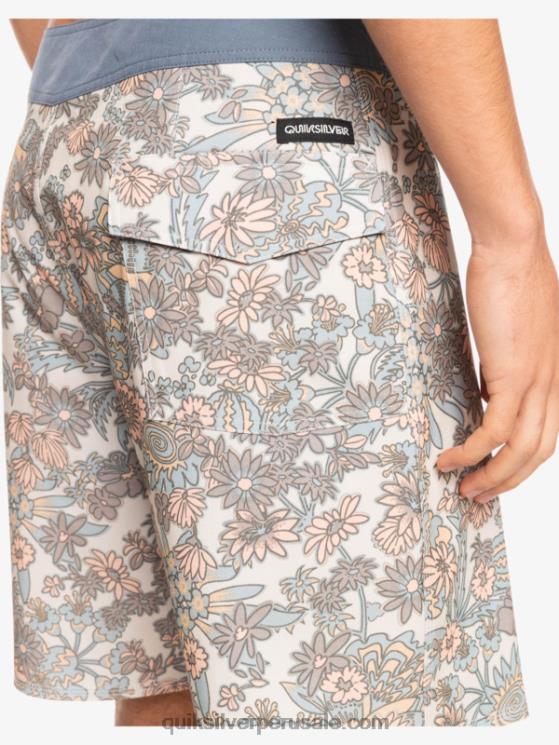Quiksilver N8LNT1815 hombres blanco antiguo shorts de playa de cáñamo elástico 69 18