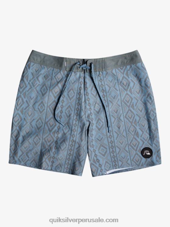 Quiksilver N8LNT1817 hombres capitanes azules shorts de playa de cáñamo elástico 69 18