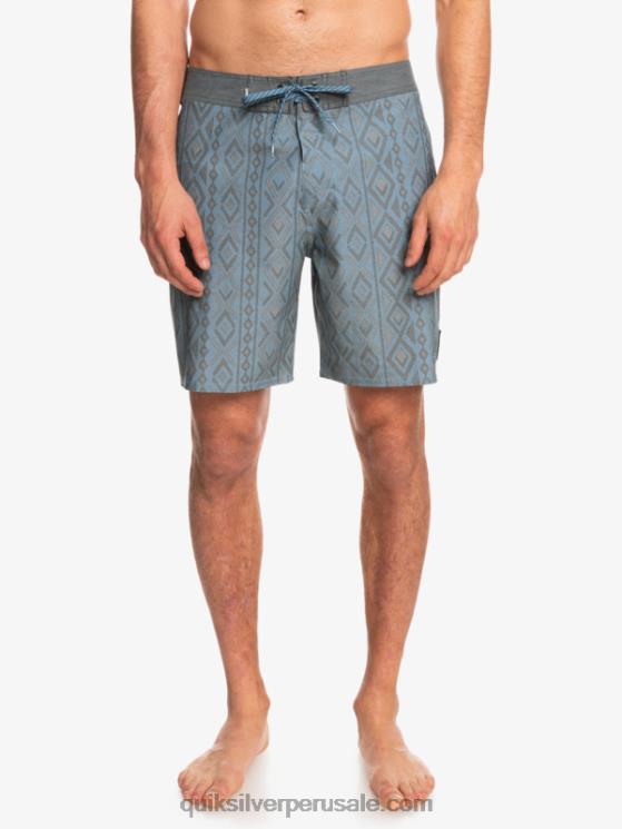 Quiksilver N8LNT1817 hombres capitanes azules shorts de playa de cáñamo elástico 69 18