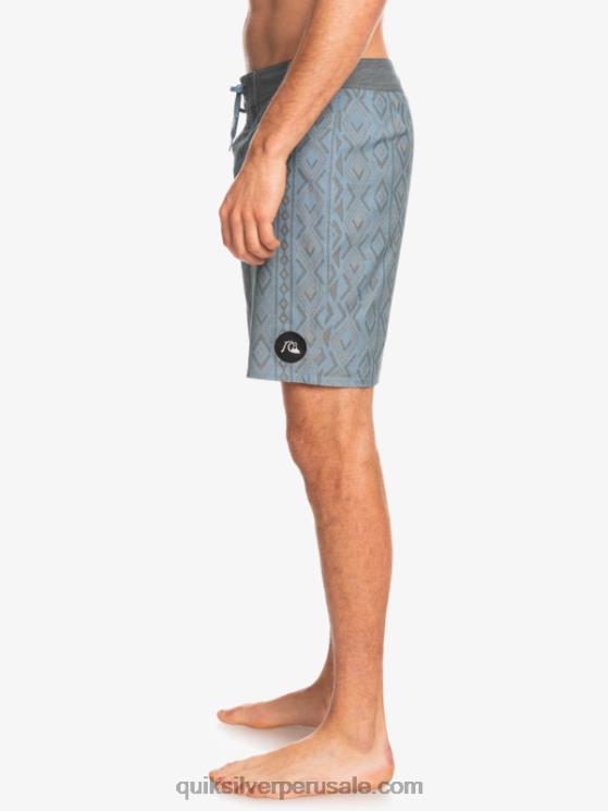 Quiksilver N8LNT1817 hombres capitanes azules shorts de playa de cáñamo elástico 69 18