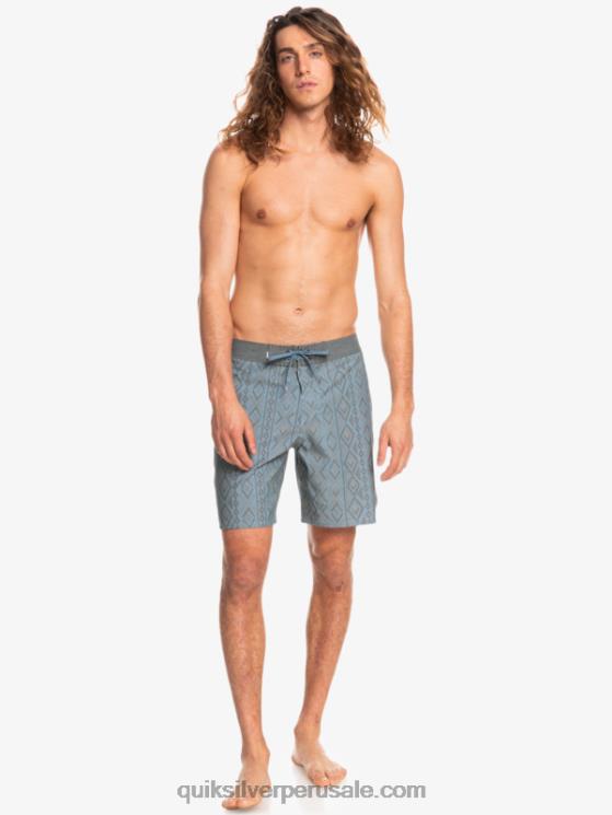 Quiksilver N8LNT1817 hombres capitanes azules shorts de playa de cáñamo elástico 69 18