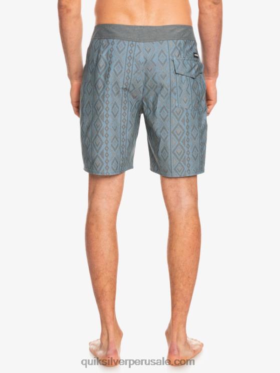 Quiksilver N8LNT1817 hombres capitanes azules shorts de playa de cáñamo elástico 69 18