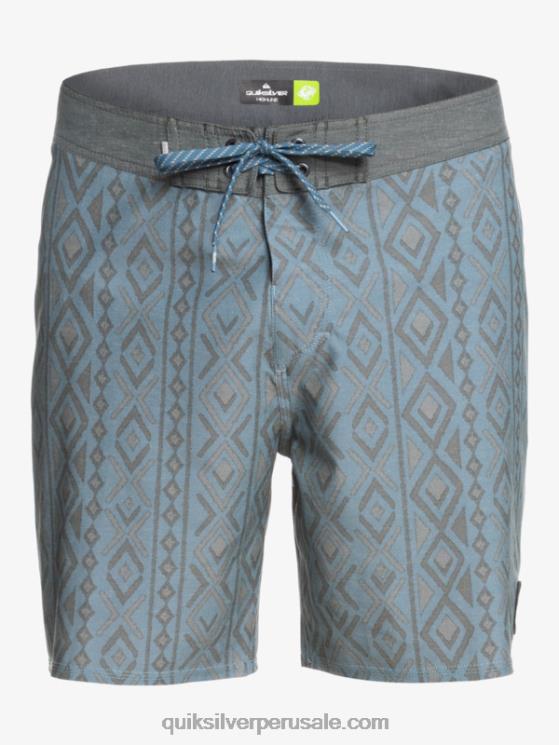 Quiksilver N8LNT1817 hombres capitanes azules shorts de playa de cáñamo elástico 69 18