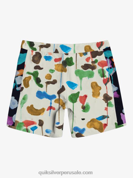 Quiksilver N8LNT1822 hombres natas kaupas - abedul shorts de playa de lona en blanco con arco original de hempstretch 18