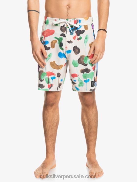 Quiksilver N8LNT1822 hombres natas kaupas - abedul shorts de playa de lona en blanco con arco original de hempstretch 18