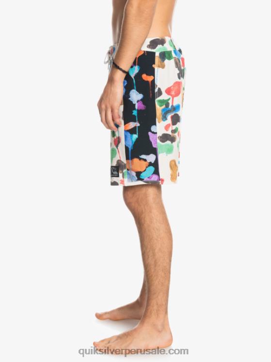 Quiksilver N8LNT1822 hombres natas kaupas - abedul shorts de playa de lona en blanco con arco original de hempstretch 18