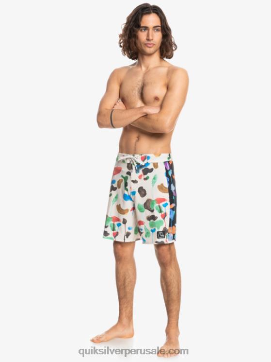 Quiksilver N8LNT1822 hombres natas kaupas - abedul shorts de playa de lona en blanco con arco original de hempstretch 18