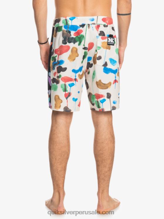 Quiksilver N8LNT1822 hombres natas kaupas - abedul shorts de playa de lona en blanco con arco original de hempstretch 18