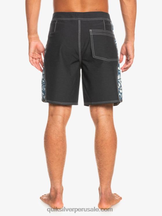 Quiksilver N8LNT1823 hombres javier mendizábal - negro shorts de playa de lona en blanco con arco original de hempstretch 18
