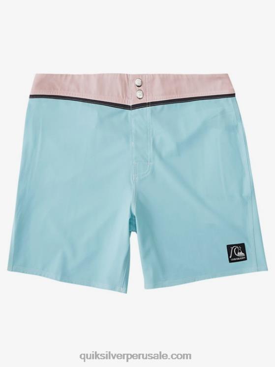 Quiksilver N8LNT1828 hombres tinte azul shorts de baño reciclados solid snap 17