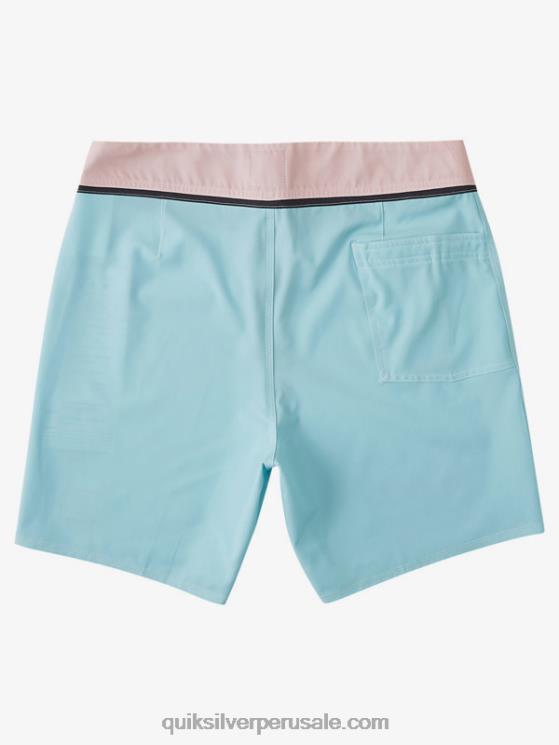 Quiksilver N8LNT1828 hombres tinte azul shorts de baño reciclados solid snap 17