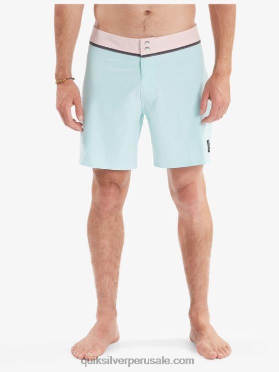 Quiksilver N8LNT1828 hombres tinte azul shorts de baño reciclados solid snap 17