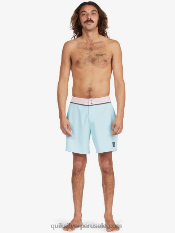 Quiksilver N8LNT1828 hombres tinte azul shorts de baño reciclados solid snap 17