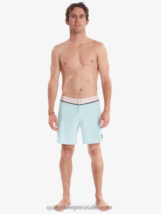 Quiksilver N8LNT1828 hombres tinte azul shorts de baño reciclados solid snap 17