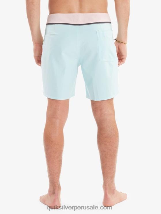 Quiksilver N8LNT1828 hombres tinte azul shorts de baño reciclados solid snap 17