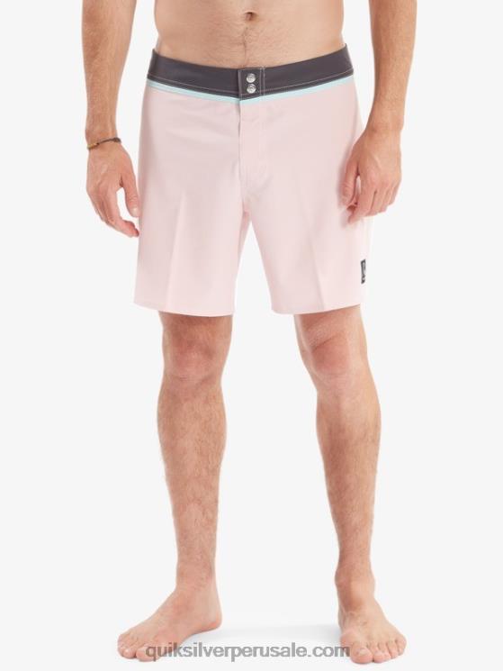 Quiksilver N8LNT1829 hombres Rosa suave shorts de baño reciclados solid snap 17