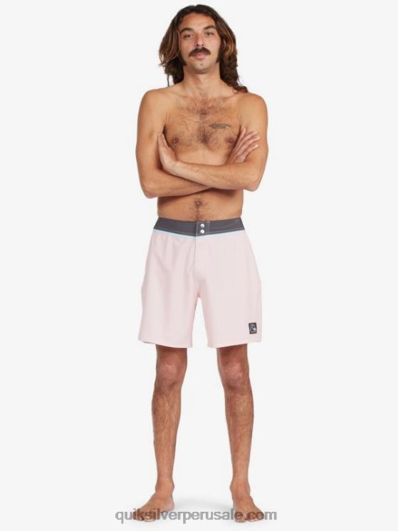 Quiksilver N8LNT1829 hombres Rosa suave shorts de baño reciclados solid snap 17