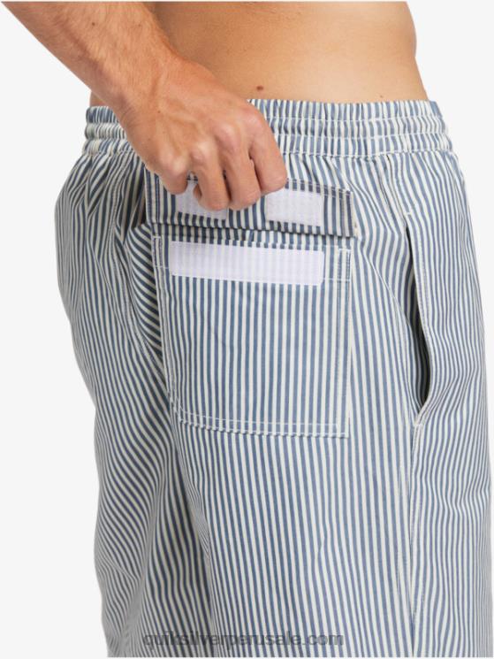 Quiksilver N8LNT1842 hombres raya azul de la cubierta del alférez baraja waterman stripe 19 voleas