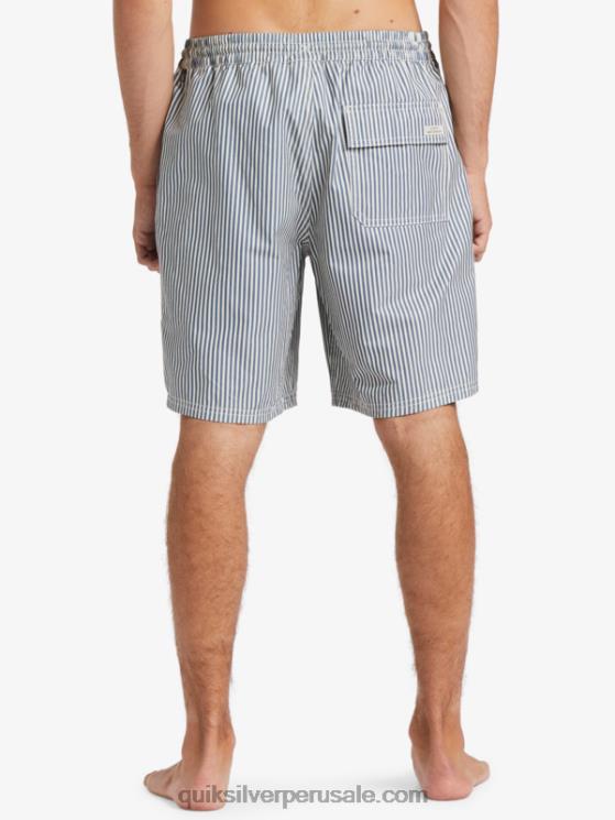 Quiksilver N8LNT1842 hombres raya azul de la cubierta del alférez baraja waterman stripe 19 voleas
