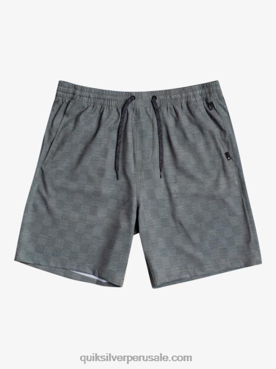 Quiksilver N8LNT1853 hombres elegancia urbana shorts de playa elásticos a cuadros 18 anfibios