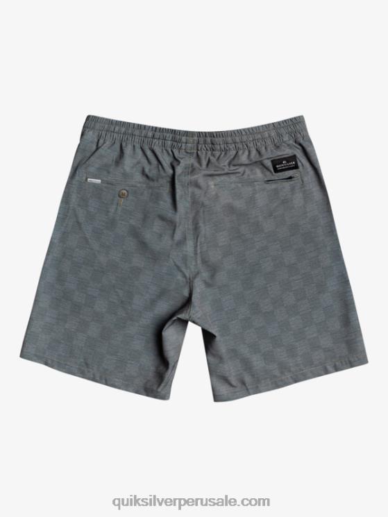 Quiksilver N8LNT1853 hombres elegancia urbana shorts de playa elásticos a cuadros 18 anfibios